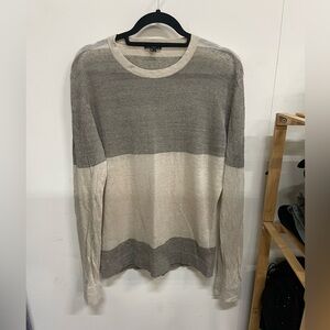 Theory Men’s Stripe Linen Blend Crewneck Pullover